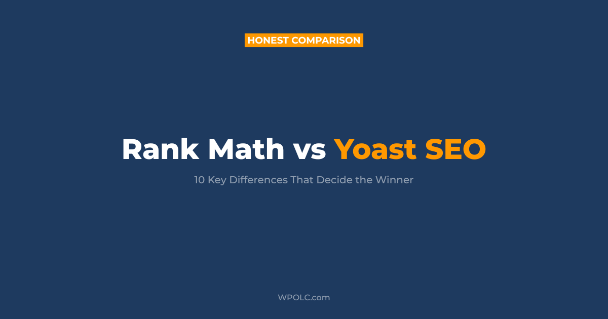 Rank Math vs Yoast SEO comparison showing key feature differences