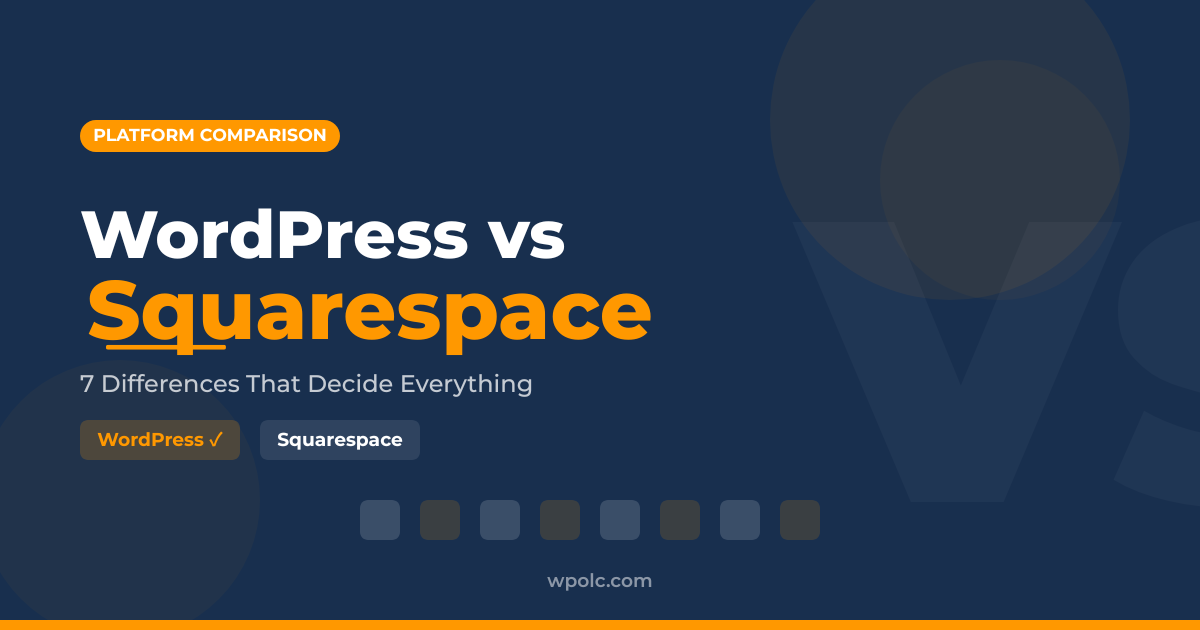 WordPress vs Squarespace comparison with 7 key differences